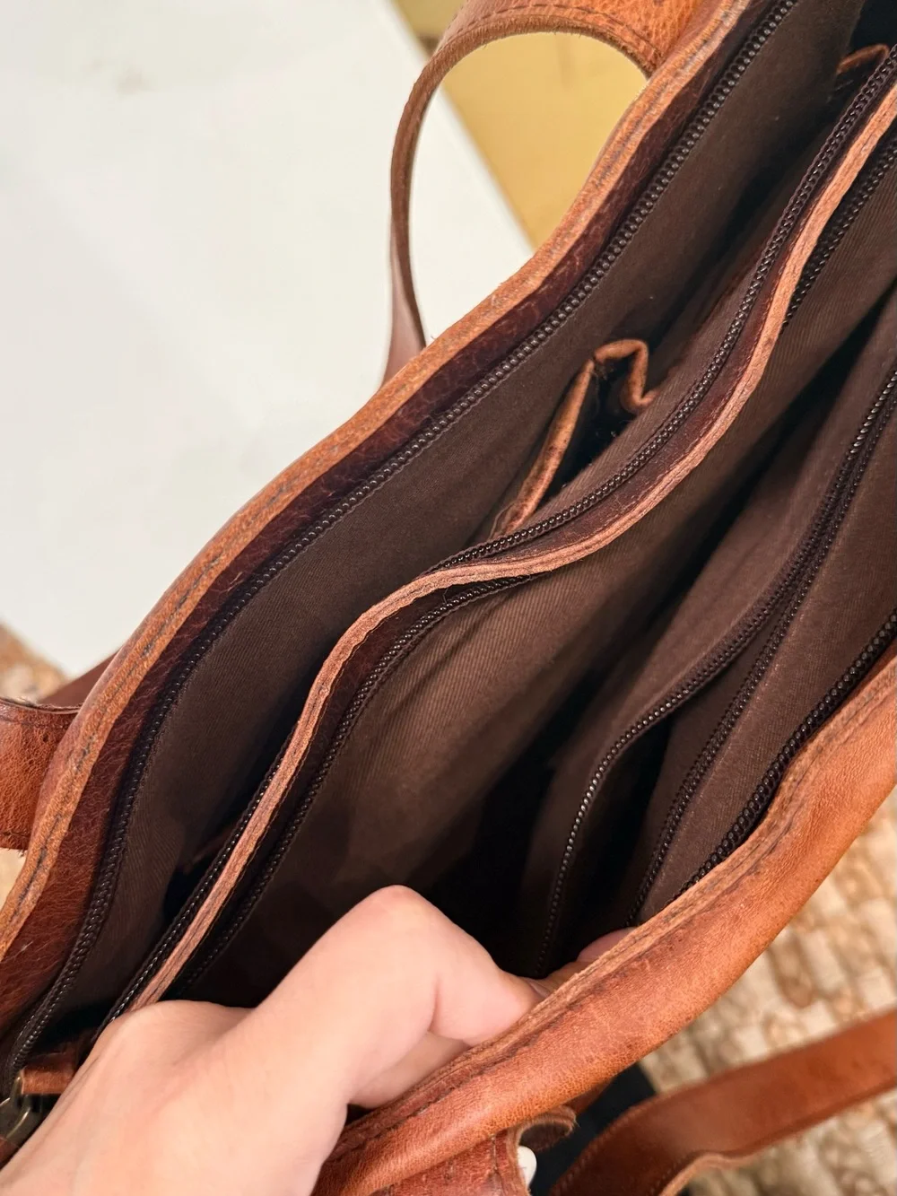 Leather Tote Bag in Distressed Brown - Classic Everyday Carry